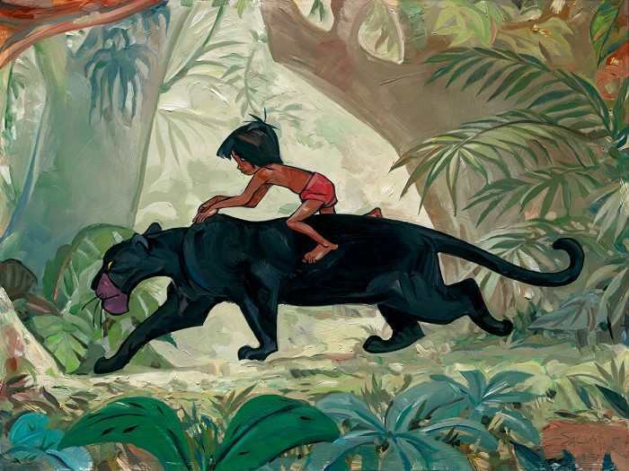 Jim Salvati Jungle Guardian - From Disney The Jungle Book Giclee On Canvas