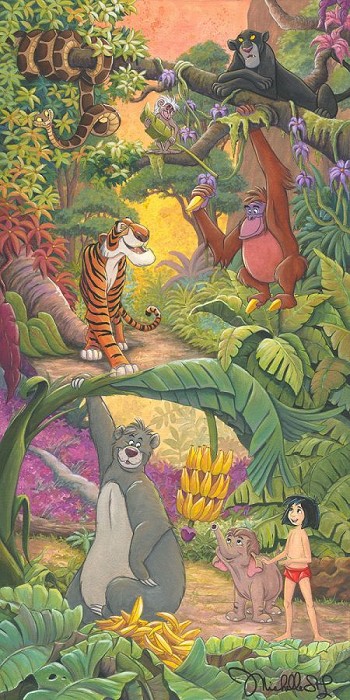 Michelle St Laurent Home in the Jungle From The Jungle Book  Hand-Embellished Giclee on Canvas Disney Fine Art