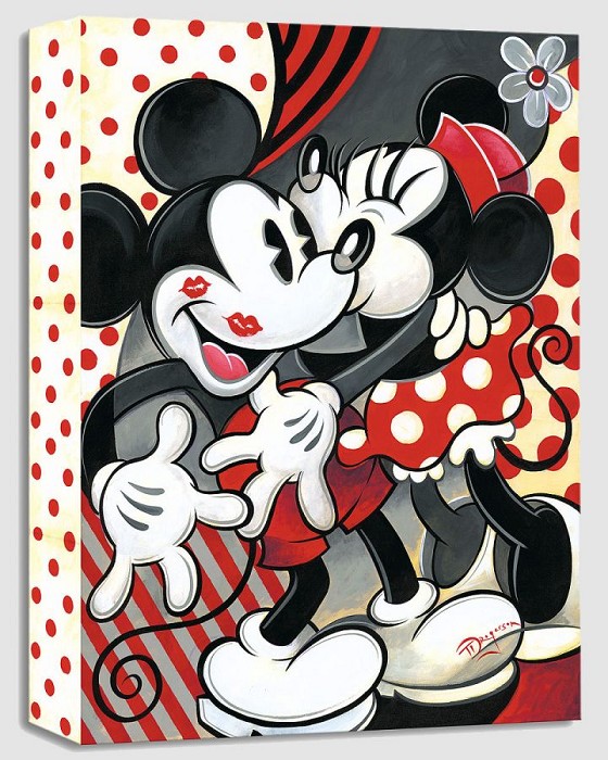 Tim Rogerson Hugs and Kisses From Mickie And Minnie Gallery Wrapped Giclee On Canvas