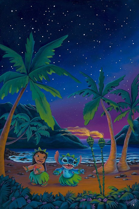 Denyse Klette Keiki Hula From Lilo and Stitch Giclee On Canvas