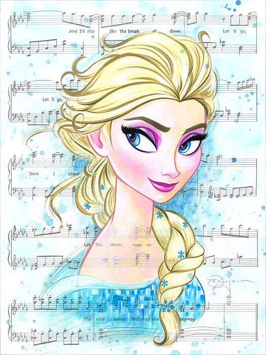 Tim Rogerson Let It Go From The Movie Frozen Hand-Embellished Giclee on Canvas