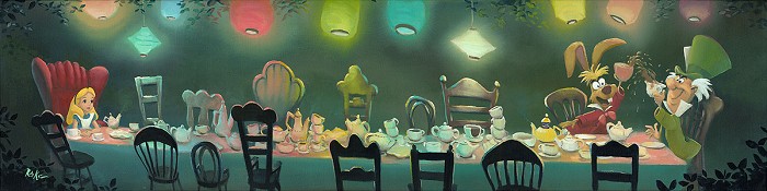 Rob Kaz A Mad Tea Party From Disney Alice In Wonderland Hand Embellished Giclee On Canvas Disney Fine Art