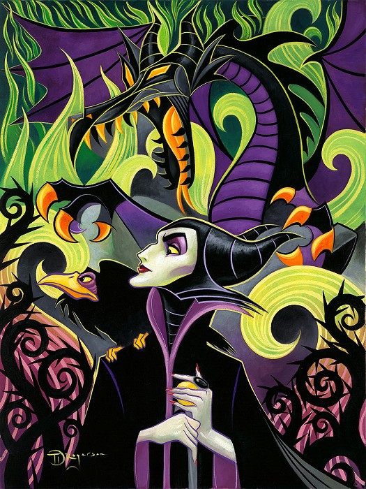 Tim Rogerson Maleficent's Fury - From Disney Sleeping Beauty Giclee On Canvas