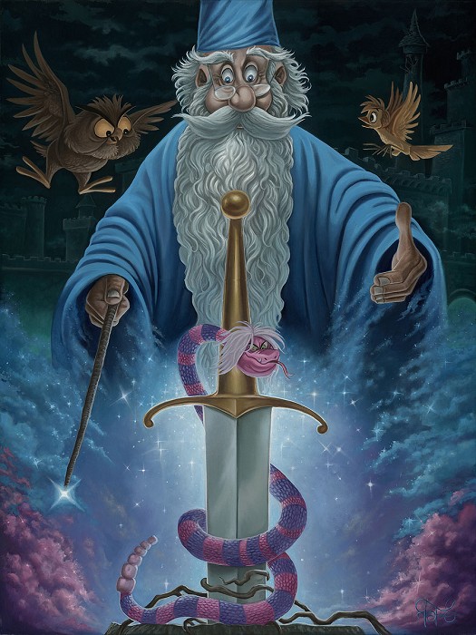 Jared Franco Merlin's Domain From The Sword in the Stone Giclee On Canvas