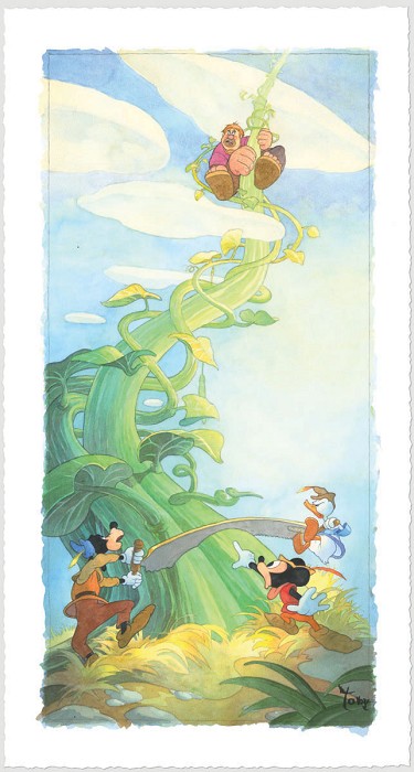 Toby Bluth Mickey and the Beanstalk Hand Deckled Giclee On Paper