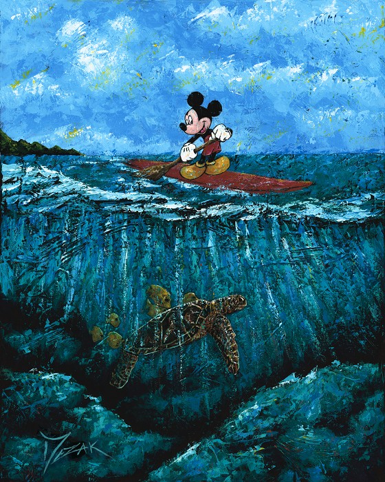 Trevor Mezak Mickeys Summer Hand-Embellished Giclee on Canvas