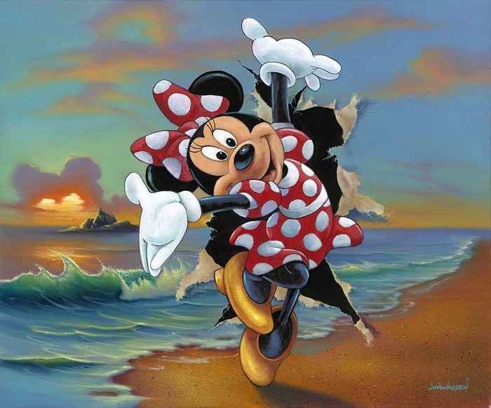Jim Warren Minnie's Grand Entrance Premiere Hand-Embellished Giclee on Canvas