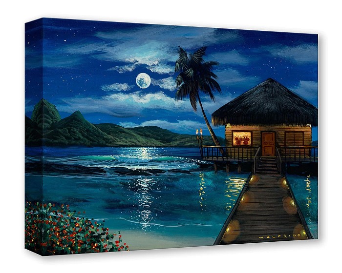 Walfrido Garcia Moonlit Bungalow Gallery Wrapped Giclee On Canvas