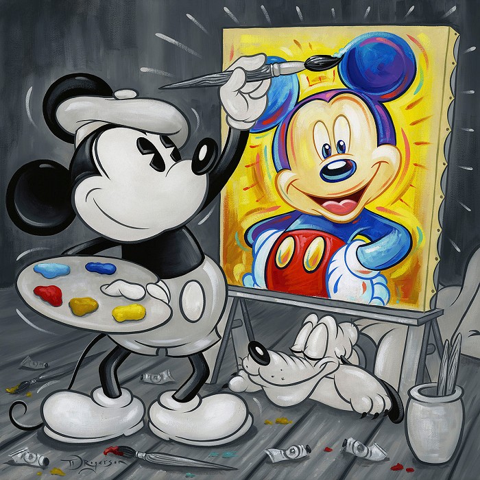 Tim Rogerson Mickey Paints Mickey From Mickey Sculpting Mickey Giclee On Canvas