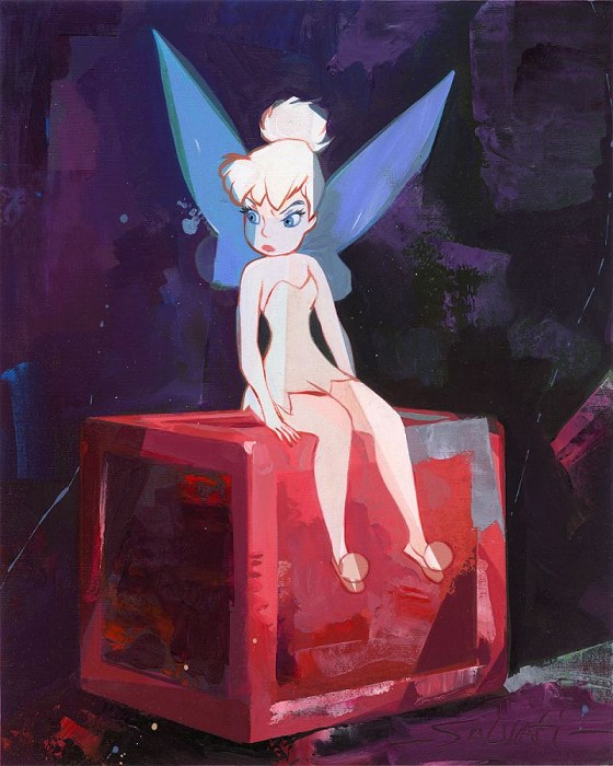 Jim Salvati Pixie Block - From Disney Peter Pan Hand-Embellished Giclee on Canvas