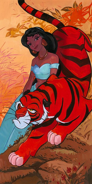 Jim Salvati Jasmine's Fierce Protector Hand-Embellished Giclee on Canvas