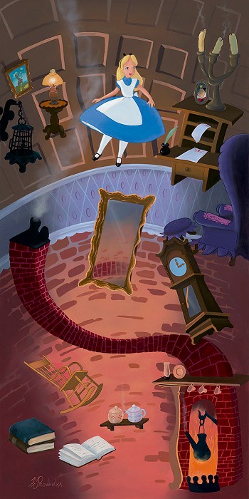 Michael Prozenza The Rabbit Hole From Alice In Wonderland Giclee On Canvas