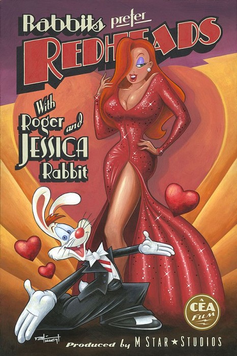 Mike Kungl Rabbits Prefer Redheads Giclee On Canvas