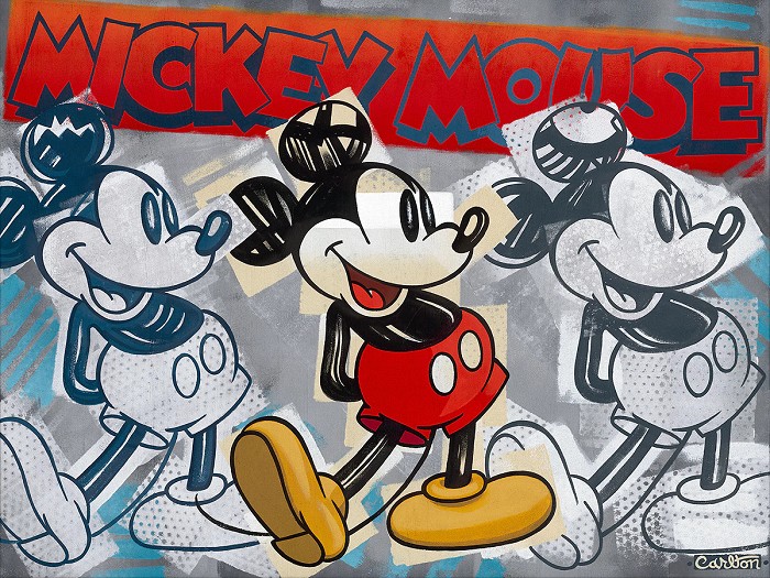 Trevor Carlton Red is the New Grey From Mickey Mouse Giclee On Canvas