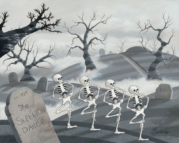 Michael Prozenza The Skeleton Dance From The Nightmare Before Christmas Giclee On Canvas