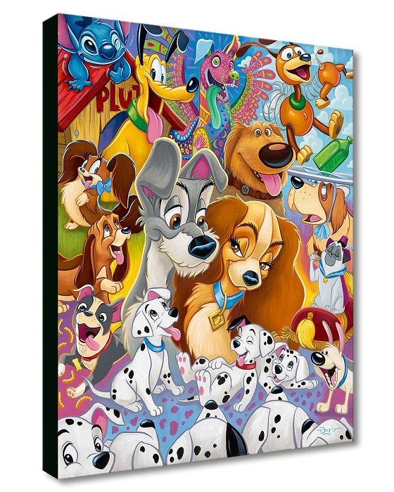 Tim Rogerson So Many Disney Dogs Giclee On Canvas