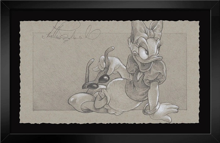 Heather Edwards Not Gonna Stop Me Framed From Daisy Duck Graphite Hand Deckled Giclee on Paper