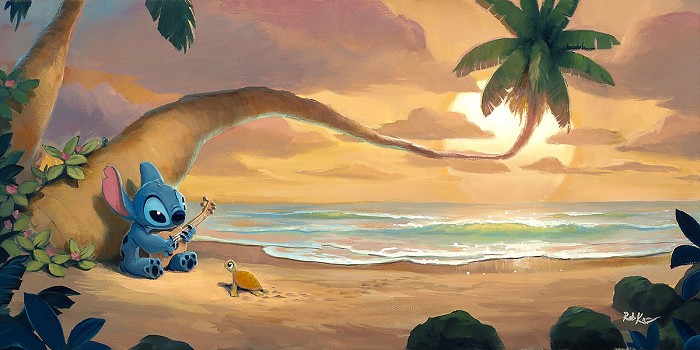 Rob Kaz Sunset Serenade From Lilo and Stitch Hand-Embellished Giclee on ...