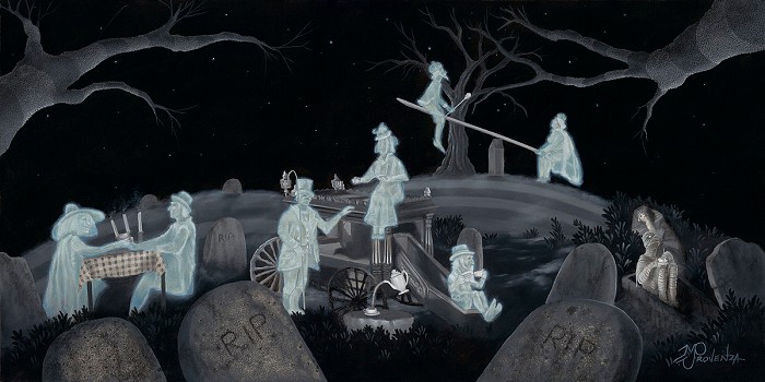 Michael Prozenza Tea Party From The Haunted Mansion Giclee On Canvas