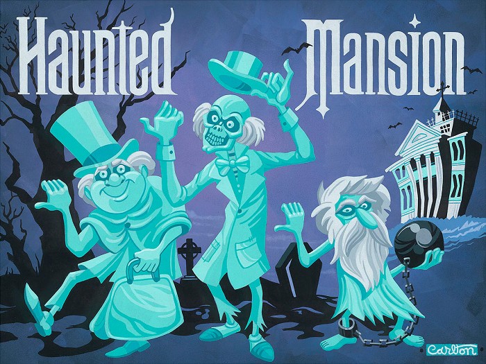 Trevor Carlton The Travelers From The Haunted Mansion Giclee On Canvas