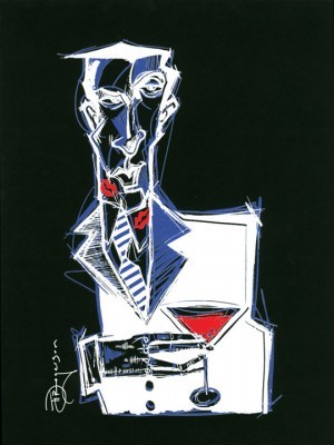 Tim Rogerson Cocktails and Dreams Serigraph on Paper