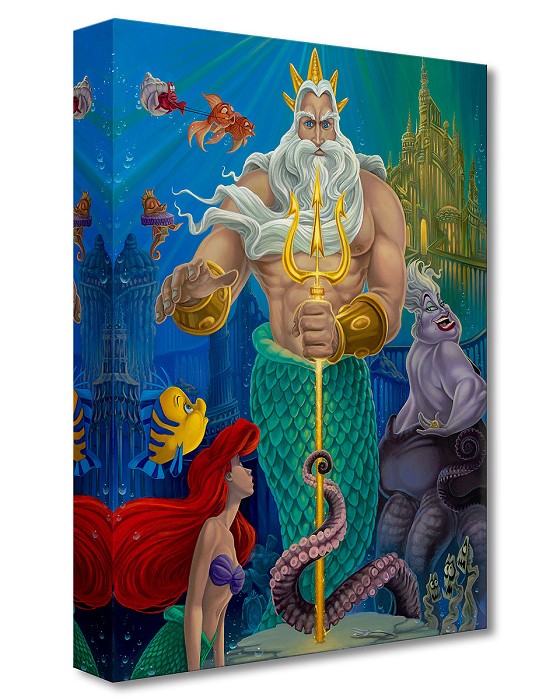 Jared Franco Triton's Kingdom From The Little Mermaid Gallery Wrapped Giclee On Canvas