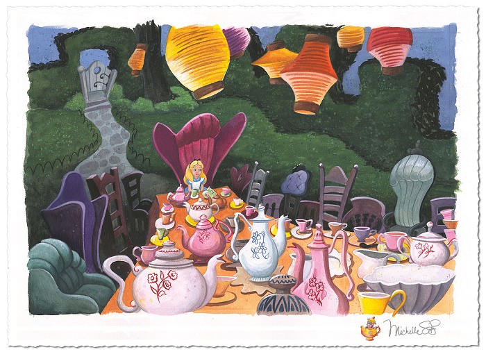 Tea Time in Wonderland by Michelle St.Laurent, Disney Artwork