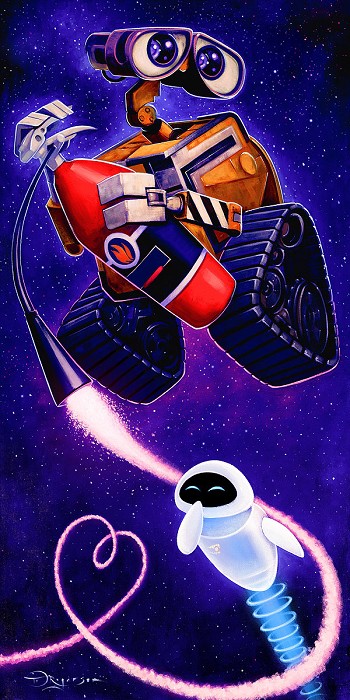 Tim Rogerson Wall•E and Eve From Wall-E Giclee On Canvas