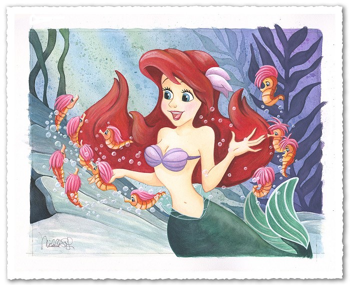 Michelle St Laurent Wonderful Things From The Little Mermaid Hand-Embellished Giclee on Canvas