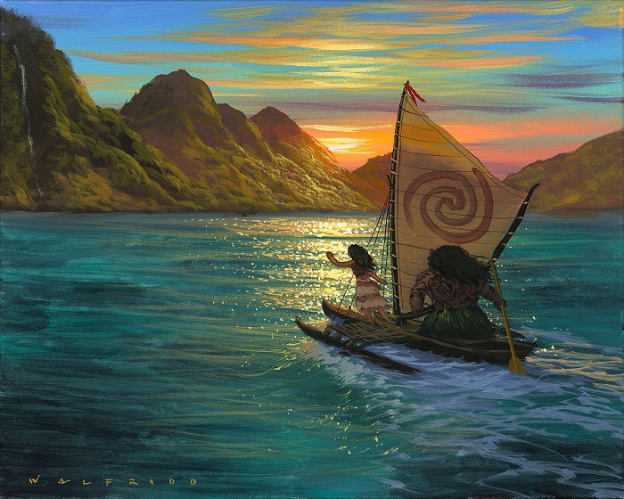 Walfrido Garcia Sailing Into the Sun Gallery Wrapped Giclee On Canvas