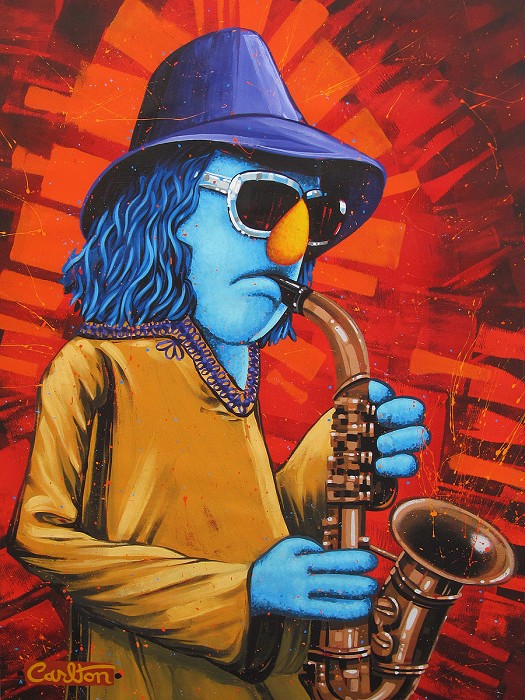 Trevor Carlton Zoot the Sax The Muppets HandEmbellished Giclee on