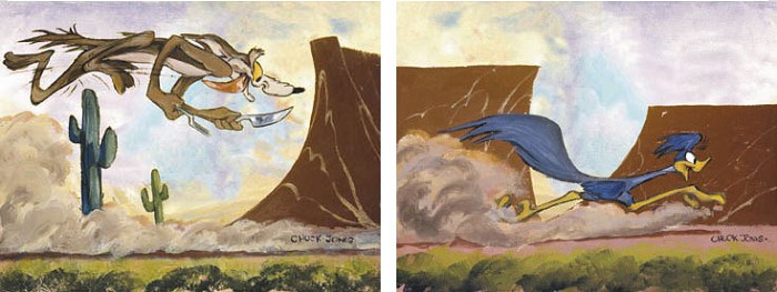 Chuck Jones Desert Duo (Set Of 2) Giclee On Canvas