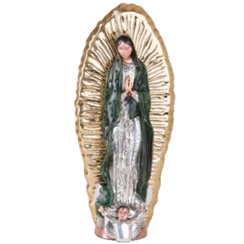 Dargenta Silver Virgin Of Guadalupe w/ 24K Gold Solar Rays 
