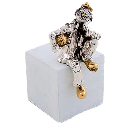 Dargenta Silver Clown Statue Thinking Clown 