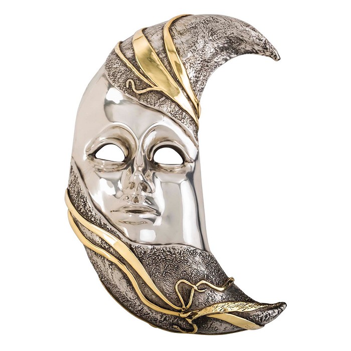 Dargenta Silver Moon Mask Sculpture 