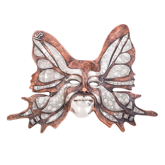 Dargenta Silver & Copper Butterfly Mask Sculpture 