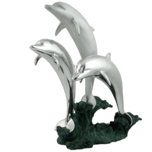 Dargenta Silver Dolphins Triad Statue 