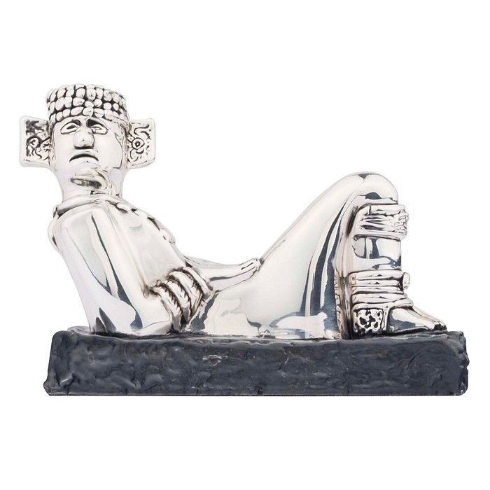Dargenta Small Silver Chac Mool Statue 
