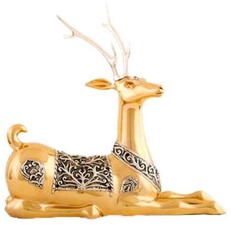 Dargenta Resting Gold Thai Deer Statue 