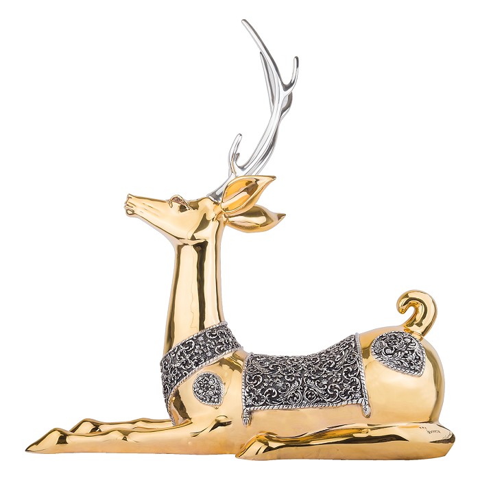 Dargenta Gold Thai Deer Statue - Great Sambar Deer 