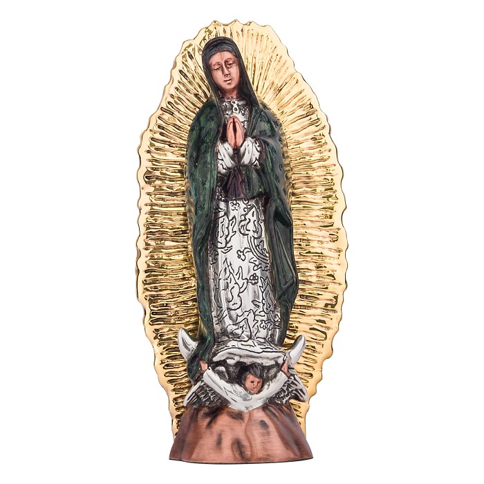 Dargenta Silver Virgin Of Guadalupe 24K Gold Solar Rays 