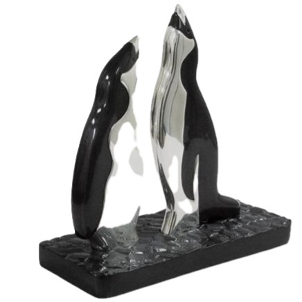 Dargenta Silver Singing Penguins Statue 
