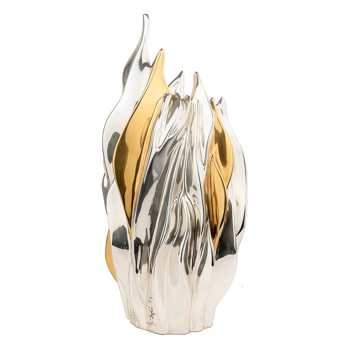 Dargenta Silver & Gold Flower Vase - The Flame 