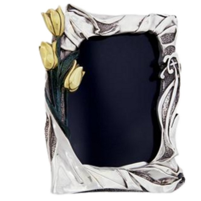 Dargenta Silver Photo Frame & Gold Tulips 