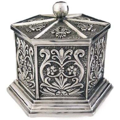 Dargenta Silver Jewelry Box Hexagon Classical 