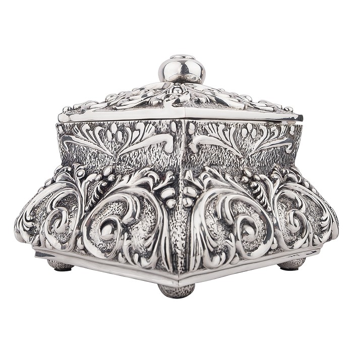 Dargenta Large Square Rounded Silver Cremation Urn 