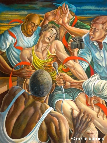 Ernie Barnes The Competitive Spirit Signed And Numbered Artist Proof Giclee On Paper Artist Proof