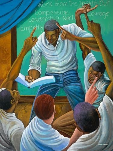 Ernie Barnes Each One Teach One Giclee On Paper African American