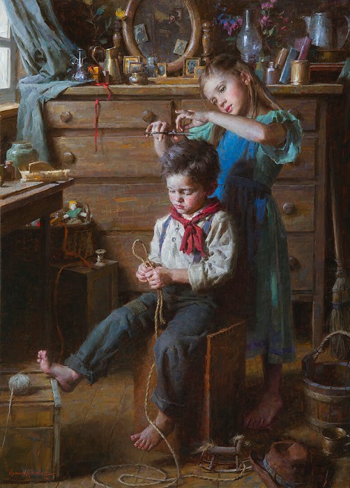 Morgan Westling The Barbershop Giclee On Canvas