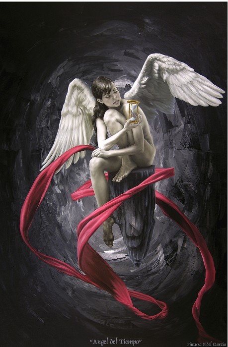 Fidel Garcia ANGEL OF TIME - ANGEL DEL TIEMPO Giclee On Canvas